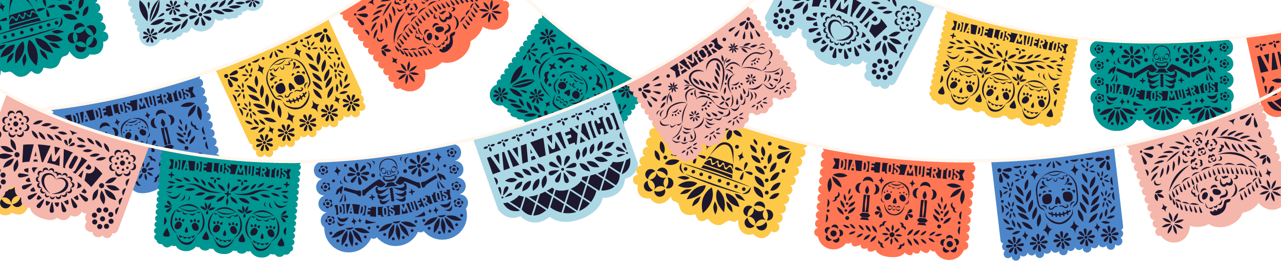 Day of the Dead Flags Banner